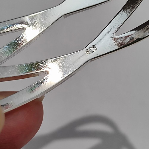 Silver 925 cuff bracelet with modern geometric design