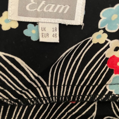 Etam A line mini skirt 60s style used, summer floral UK 18 EU 46