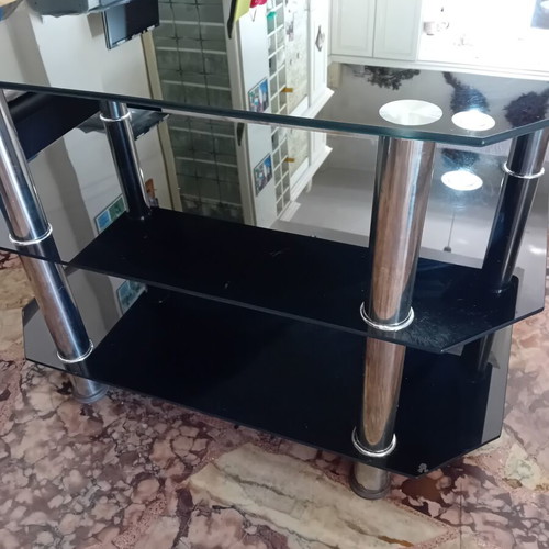 3-tier glass TV stand