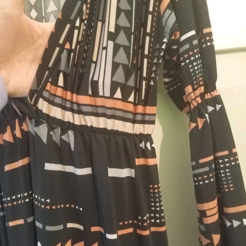 Super maxi spring/autumn dress with neckline S/M like new