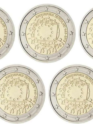 Γερμανία 2 Ευρώ 2015 UNC, αναμνηστικό 30 χρόνια σημαίας ΕΕ, σετ 5 κερμάτων