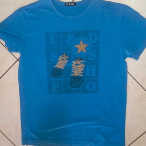 Blue graphic T-shirt XXL