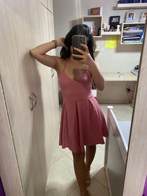 Pink off-shoulder dress like new, size S/36 Deck 9