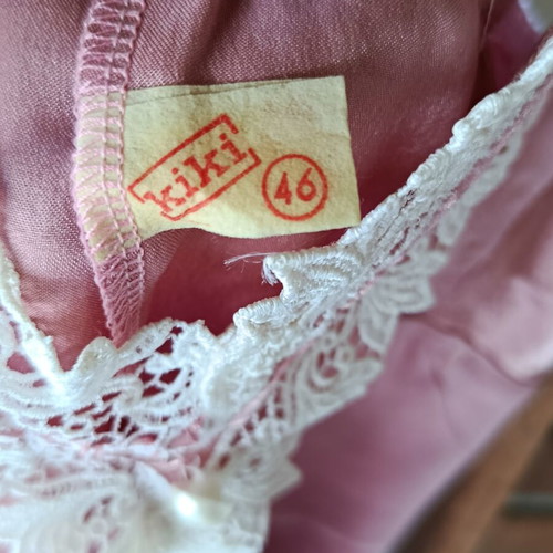 Vintage pink satin nightgown with robe set like new, size S/M