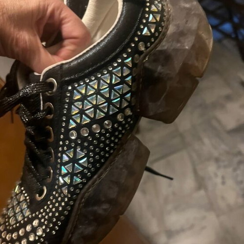 Athletic shoes like new with rhinestones size 41 black and silver