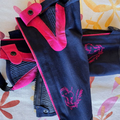 Equestrian gaiters and gloves used, size S