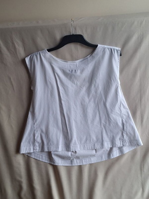 Access Fashion Αμάνικο Ασύμμετρο Top S/M σαν καινούργιο, λευκό