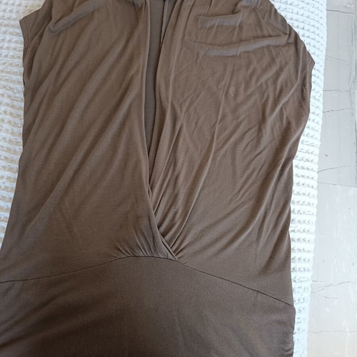 H&M brown tunic blouse, size large