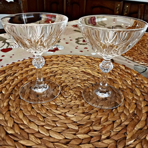 Set of 12 Italian crystal champagne glasses used