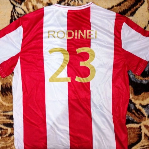 Olympiakos Centenario match worn Rodinei football jersey, XL, polyester