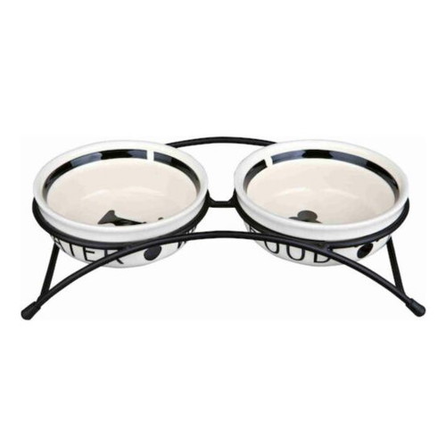 Trixie ceramic dog bowls with stand like new, large size