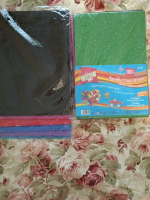 Glitter foam craft sheets, pack of 16
