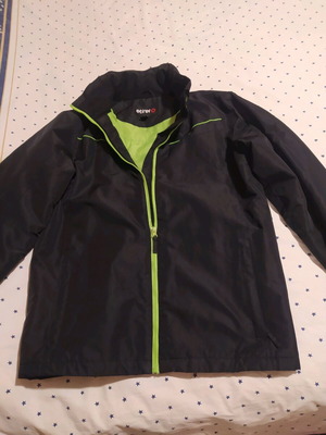 Children's black jacket for boys with green details like new