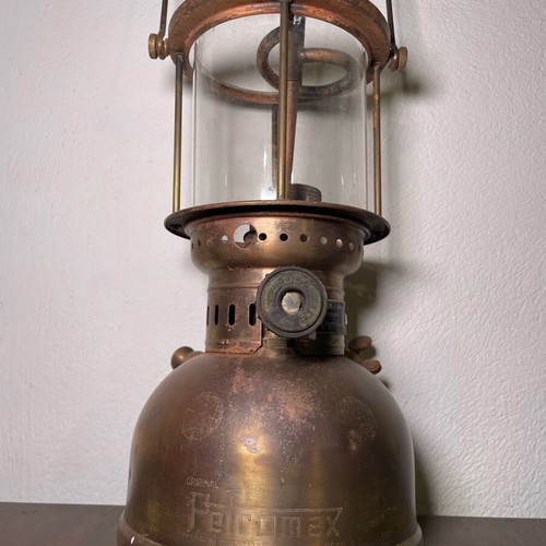 Petromax brass vintage lantern used, old antique made in Germany