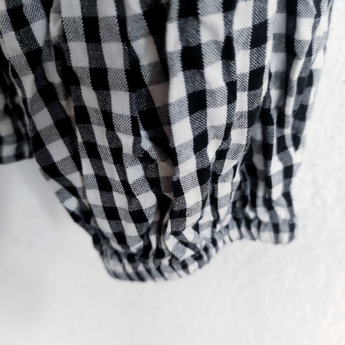 Peter Pan Collar Gingham Shirt Primark like new, black and white, XS