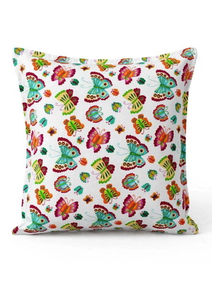 Decorative pillowcase butterfly and Peanuts (Snoopy) new, eco text fabric 45x46