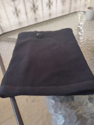 Motorcycle neck warmer new, black with tightening cord