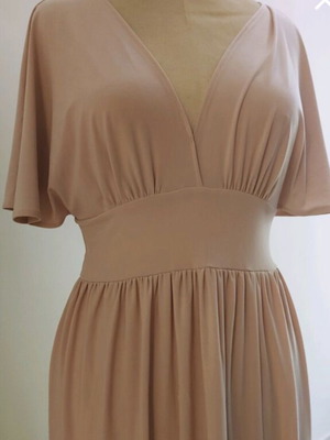 Evening summer jersey dress used, dusty pink, size S