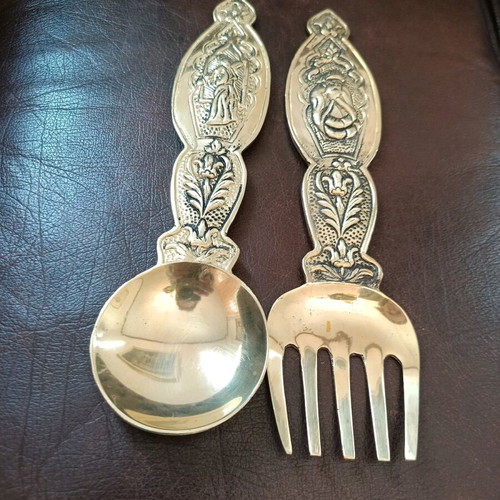 Vintage brass serving set like new