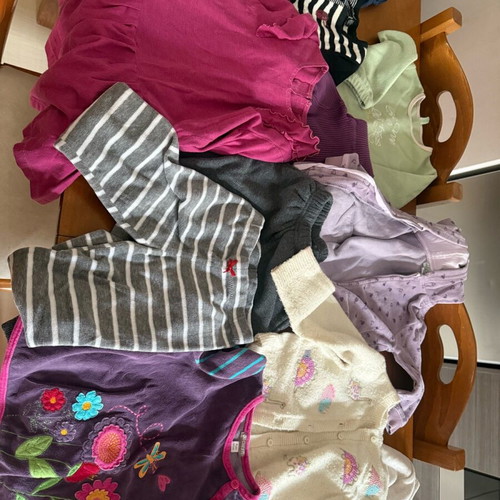 Used clothing pack for 2-3 years with blouses, pants, cardigans, dresses, and skirt