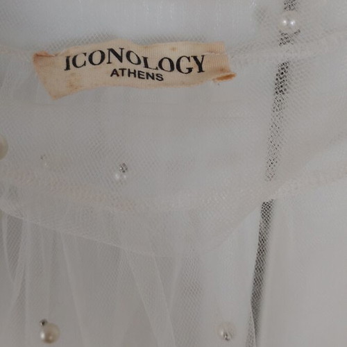 Sheer blouse with pearls like new, white, sizes M and L