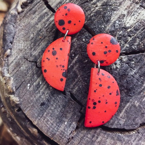 Handmade polymer clay earrings new with steel fasteners