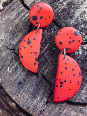 Handmade polymer clay earrings new with steel fasteners