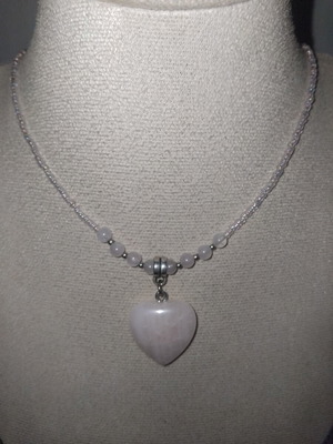Handmade necklace with rose quartz beads and stainless steel clasp custom order