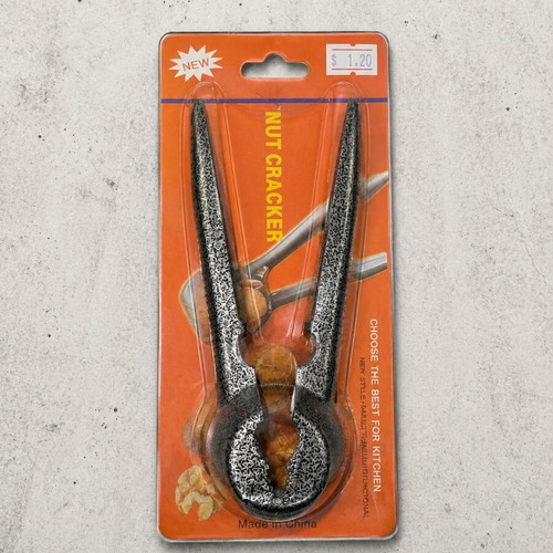 Metal Nut Cracker with Spring and Ergonomic Handles, new