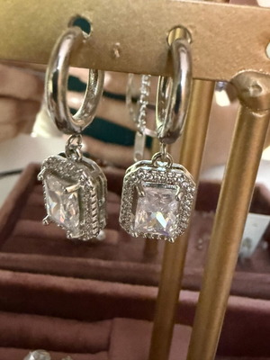 Earrings new, silver color
