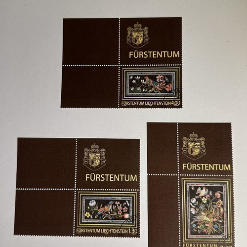 Liechtenstein Pietre Dure Artworks Stamps used, 1978 corner units