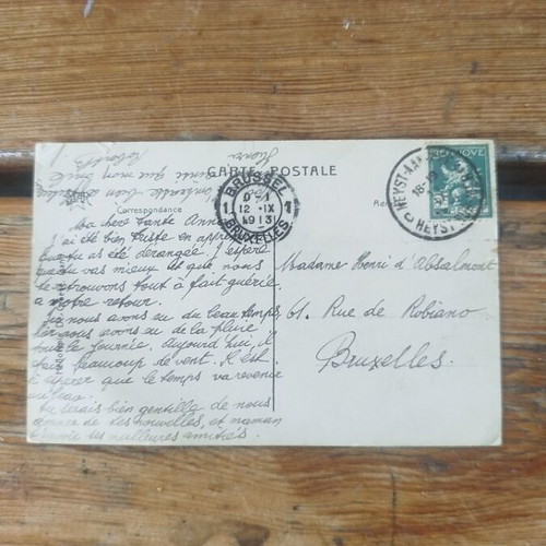 Postcard 1913 used with vintage stamp and sailing ship
