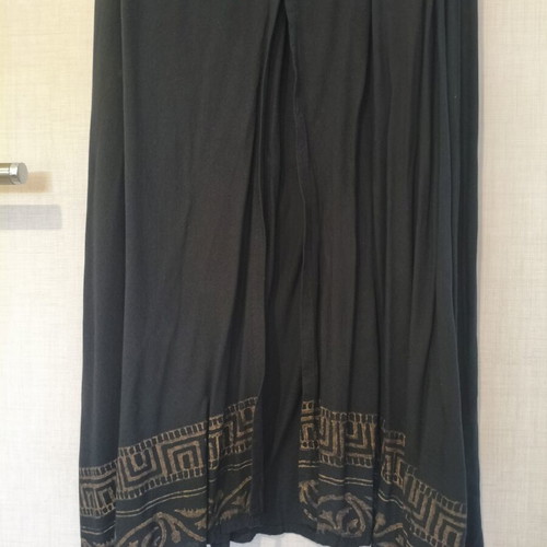 Platinum summer dress kaftan black with gold ancient Greek designs one size like new