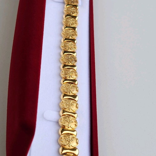 Gold bracelet 14 carat used, length 18.5cm
