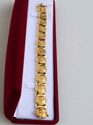 Gold bracelet 14 carat used, length 18.5cm
