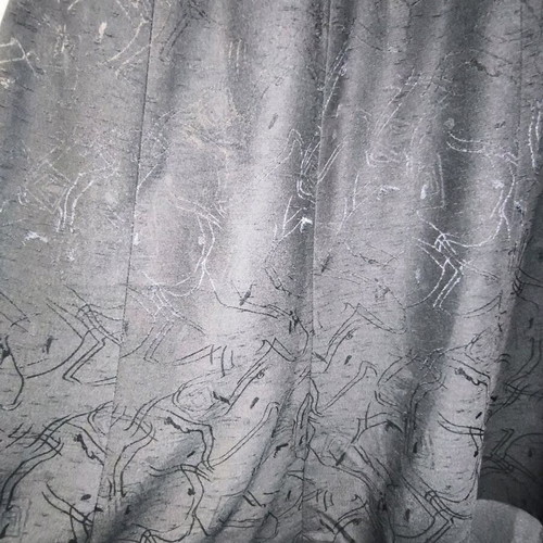 Vintage customized skirt with textured fabric and abstract print, like new