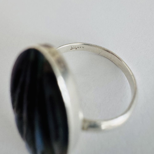 Vintage Ariki New Zealand Sterling Silver Paua Shell Ring like new