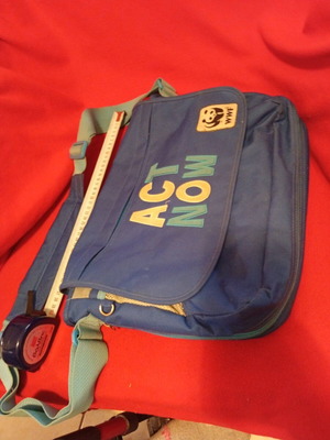 WWF "ACT NOW" blue school shoulder bag