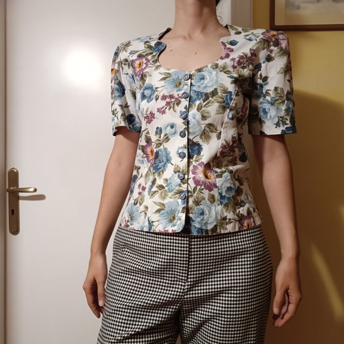 Vintage Floral Blouse & Other Stories M 100% Cotton Like New