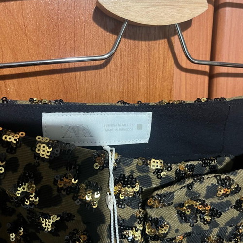 Zara παντελόνι medium με πούλιες καινούργιο, μπεζ καφέ