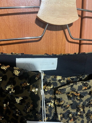 Zara παντελόνι medium με πούλιες καινούργιο, μπεζ καφέ