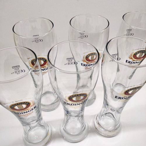 Erdinger Weissbier beer glasses set of 6 used 0.3L