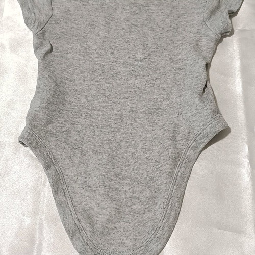 Set of 2 grey summer baby bodysuits with straps and short sleeves used