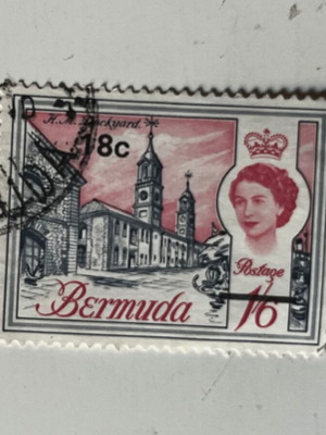 Vintage Bermuda Stamp 1970 HM Dockyard Decimal Surcharge used