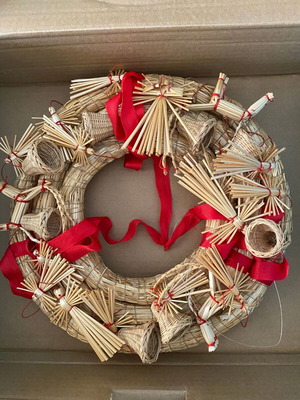 Swedish vintage folk art Christmas straw decoration