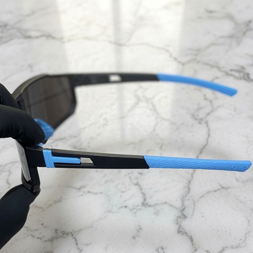 Sport Shield sunglasses like new, black-cyan blue mirror lenses