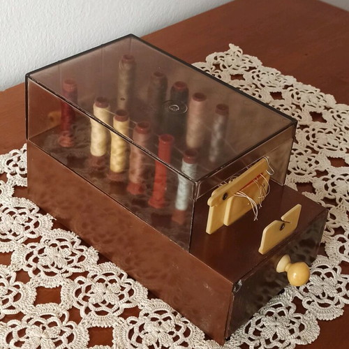 Vintage sewing box used, rare from 1950