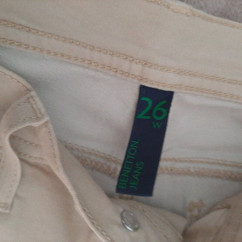 Benetton jeans size S like new, beige brown