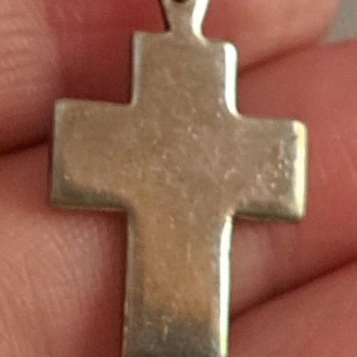 Vintage silver cross with gold details