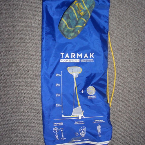 Tarmak children's basketball hoop like new, adjustable up to 1.80m, includes ball